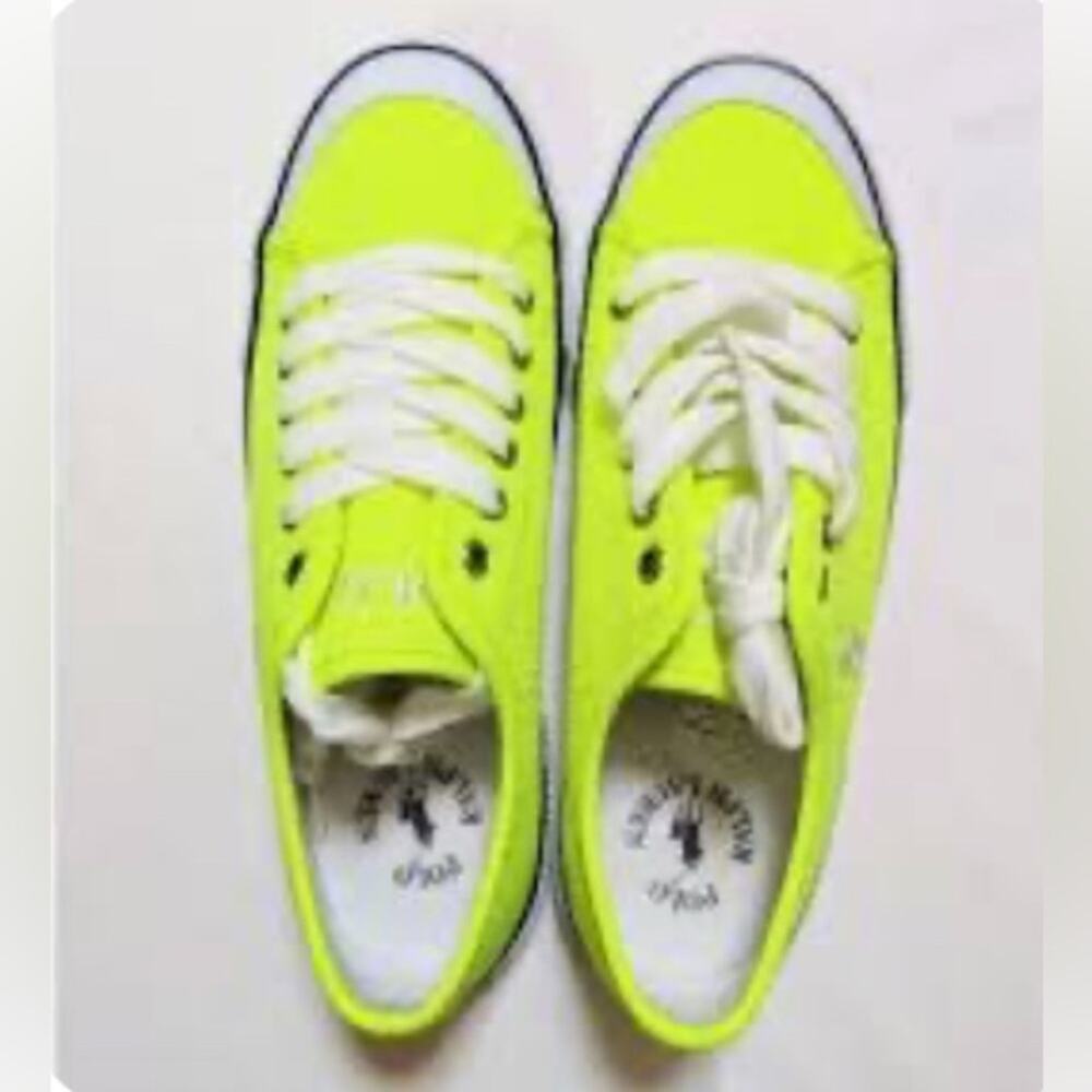 Polo Ralph Lauren Chaz Shoes Neon Yellow Low Top Sneakers